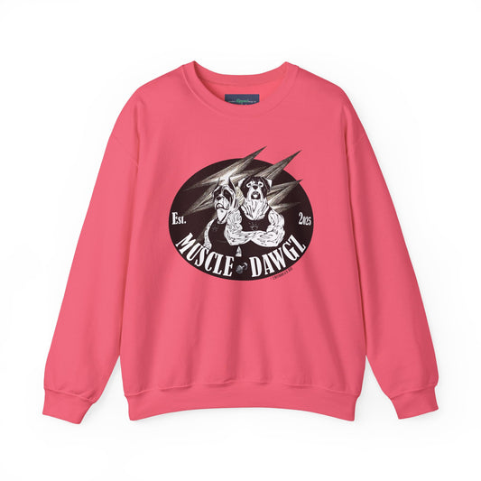 Muscle Dawgz Crewneck Sweatshirt — Vintage Pitbull Logo Pullover