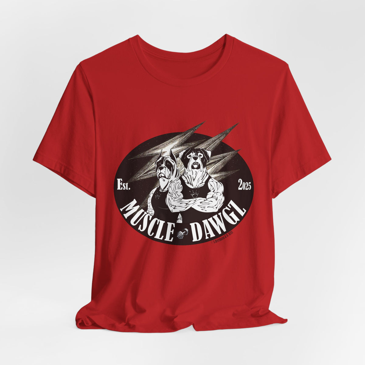 Muscle Dawgz Tee — Vintage Dog Gym Graphic T-Shirt