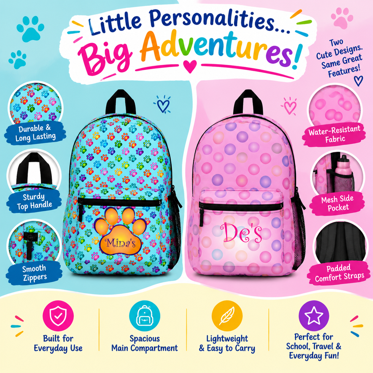 Backpacks and Book Bags!-PERSONALIZE IT