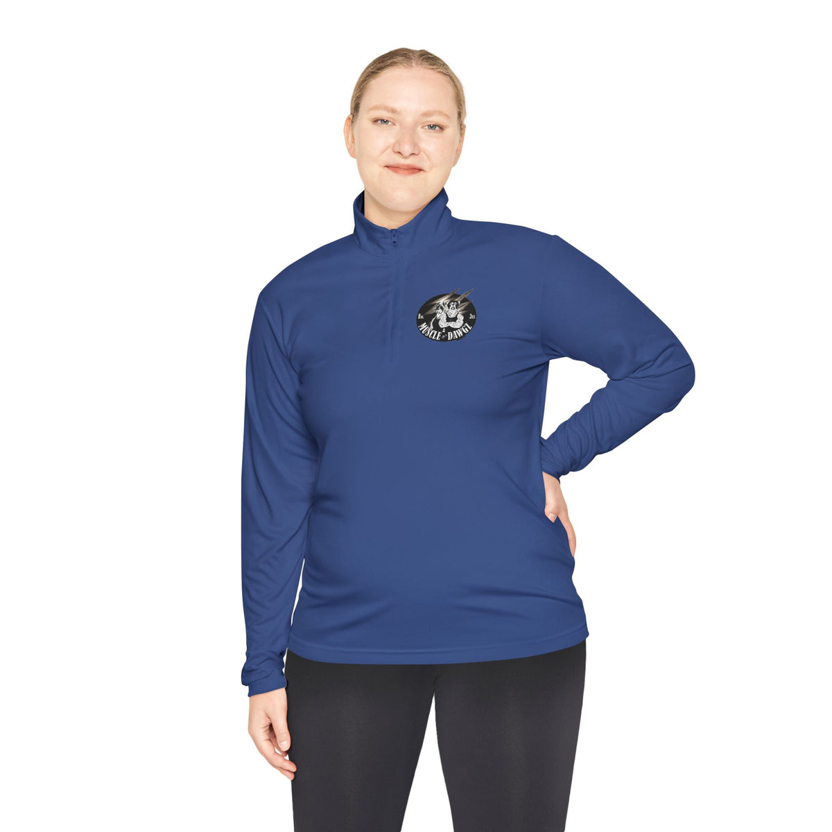 Quarter-Zip Pullover — Vintage Floral Crest Chest Logo