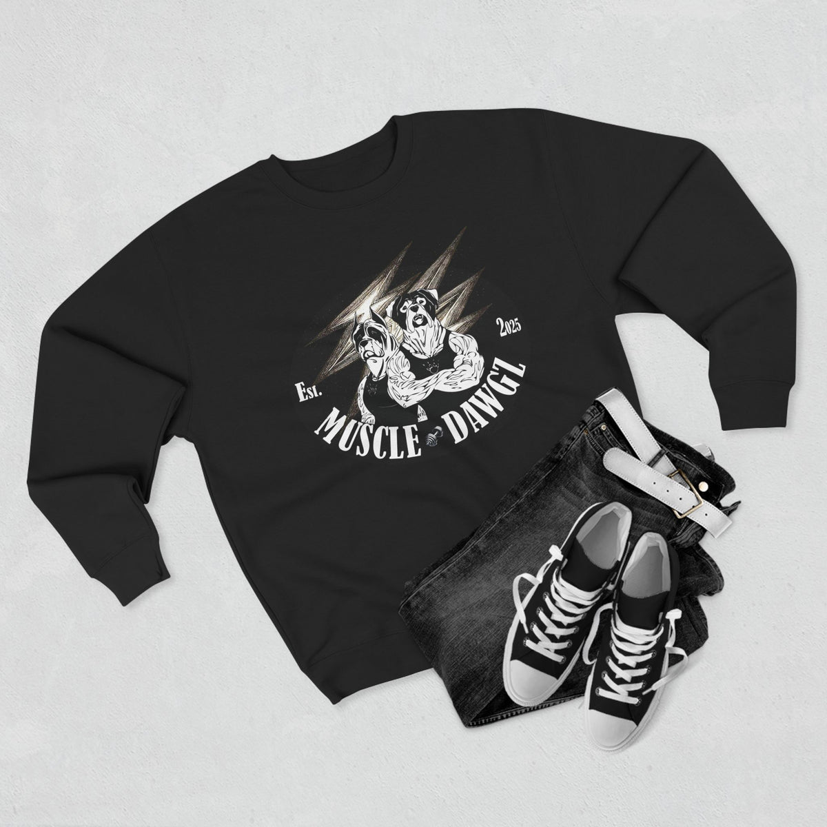 Muscle Dawg Graphic Crewneck Sweatshirt