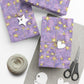 Lavender Gold Stars Gift Wrap Papers! Make your holidays sparkle!