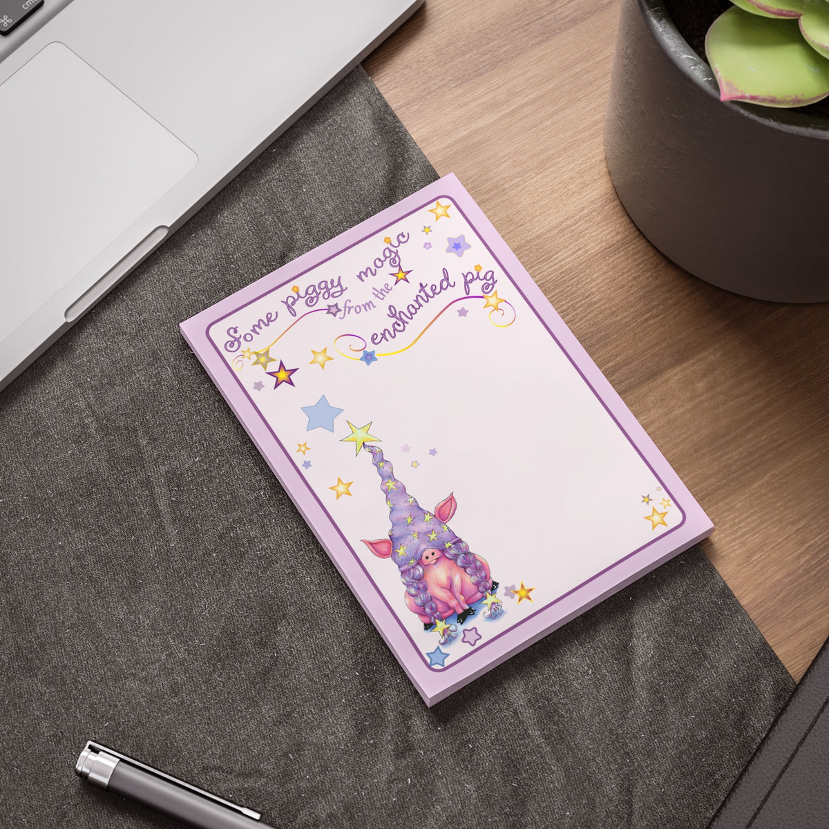 Some Piggy Magic from the Enchanted Gnome Pig Post-it Note Pad