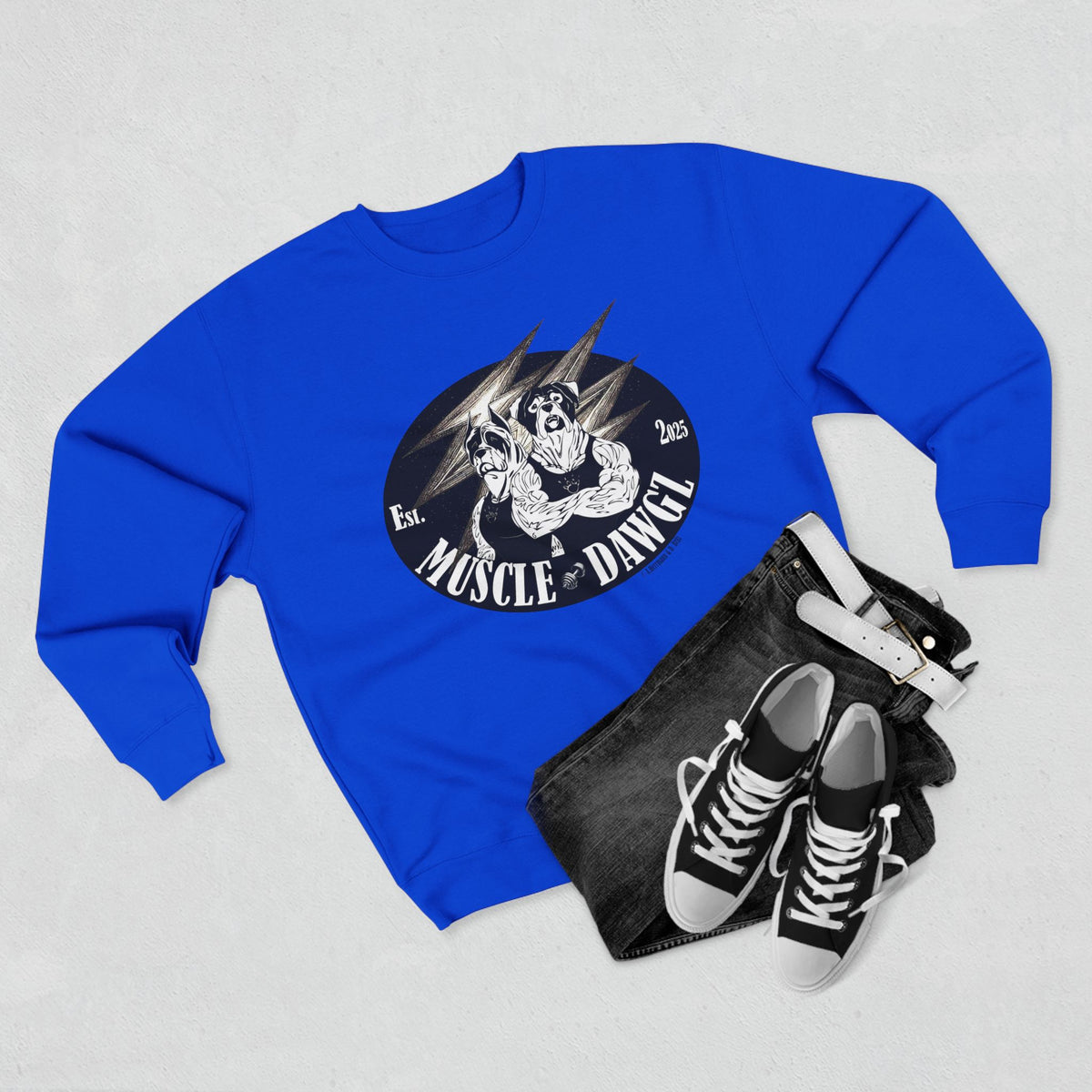 Muscle Dawg Graphic Crewneck Sweatshirt