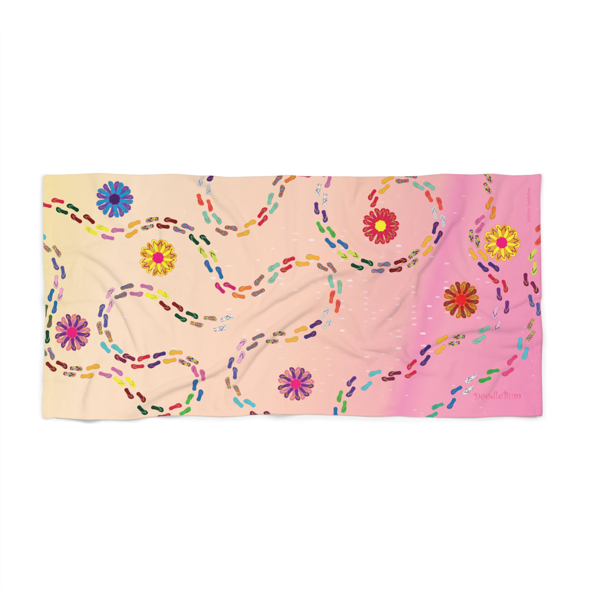 Pastel Daisy Path Beach Towel — Floral Summer Pool & Beach Towel