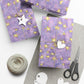 Lavender Gold Stars Gift Wrap Papers! Make your holidays sparkle!