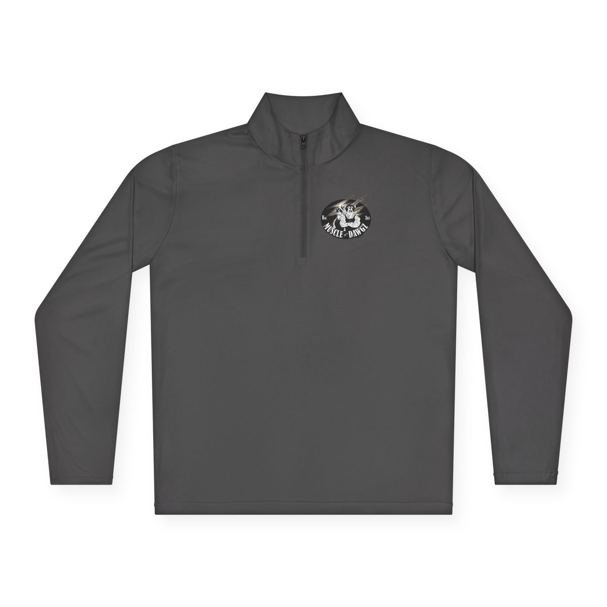 Quarter-Zip Pullover — Vintage Floral Crest Chest Logo