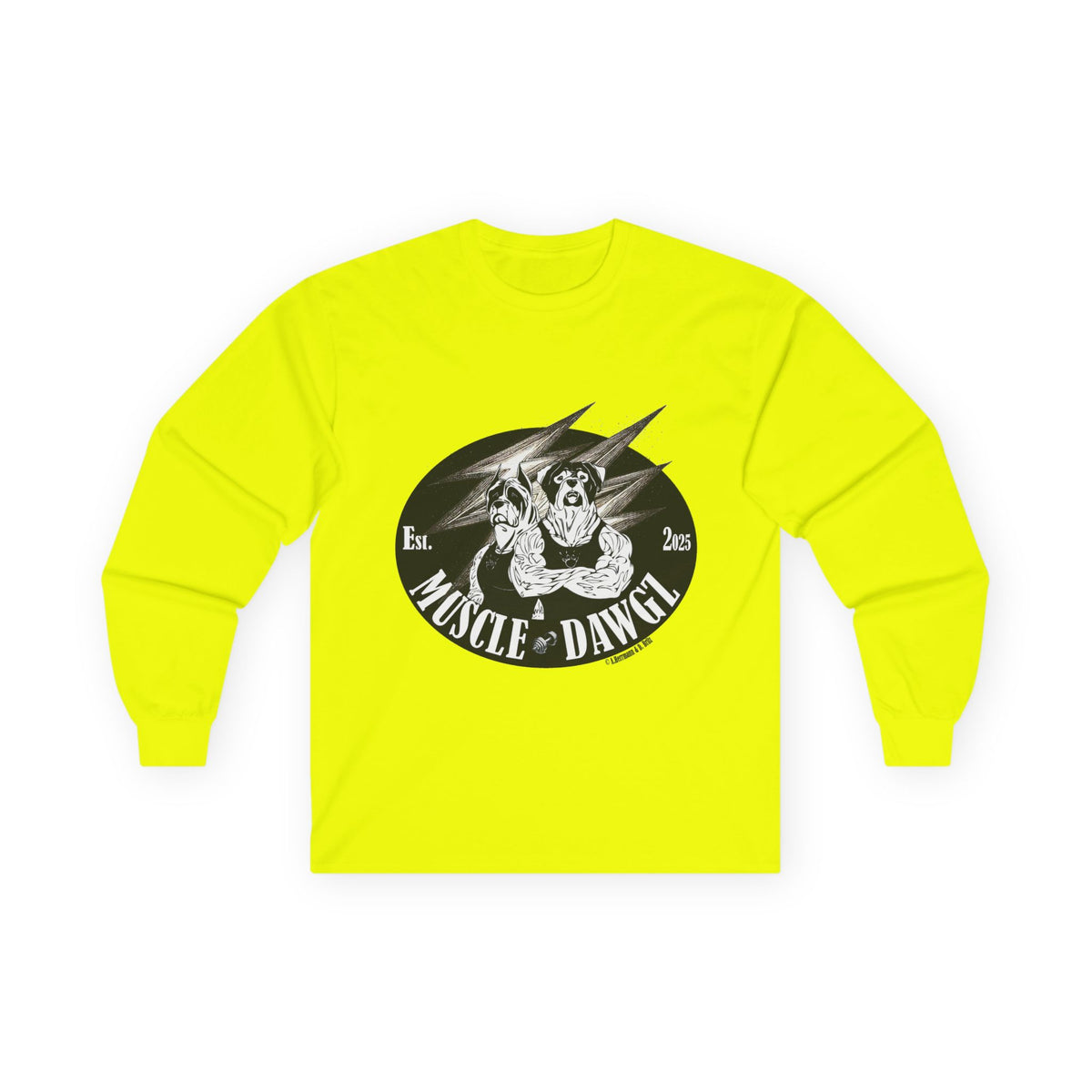 Muscle Dawgz Graphic Long Sleeve Tee- Unisex