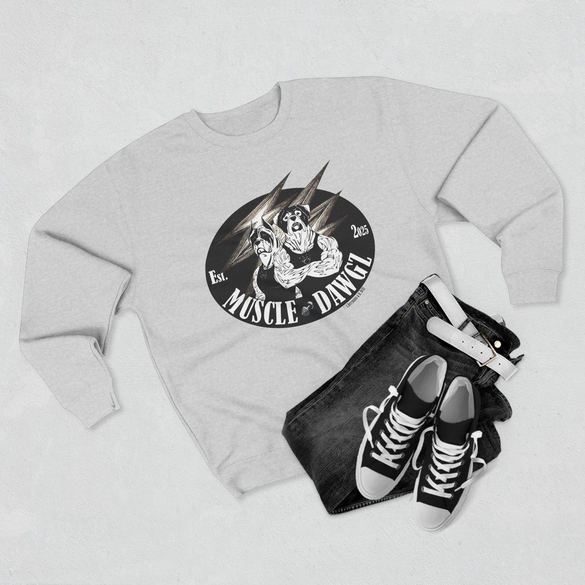 Muscle Dawg Graphic Crewneck Sweatshirt