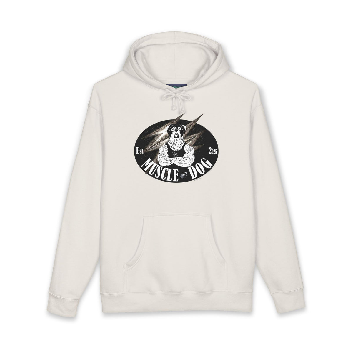 Muscle Dog Hoodie — Vintage Pitbull Strength Graphic Sweatshirt