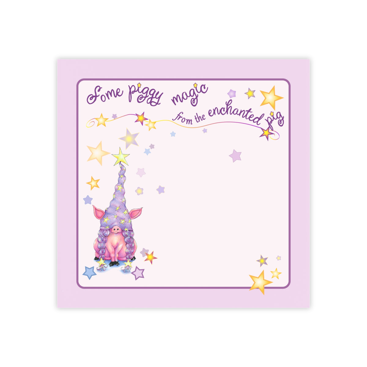Some Piggy Magic from the Enchanted Gnome Pig Post-it Note Pad