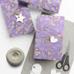 Lavender Gold Stars Gift Wrap Papers! Make your holidays sparkle!