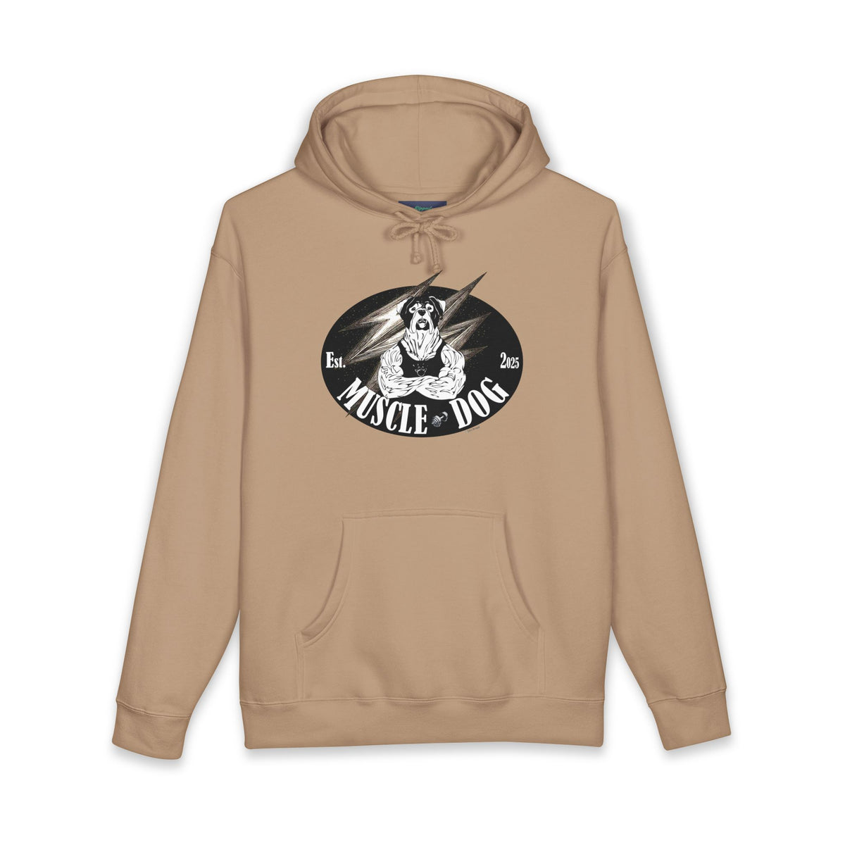 Muscle Dog Hoodie — Vintage Pitbull Strength Graphic Sweatshirt
