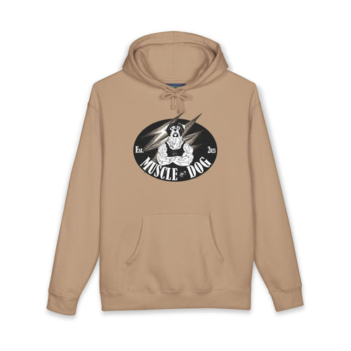 Muscle Dog Hoodie — Vintage Pitbull Strength Graphic Sweatshirt