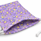 Lavender Gold Star Favor Bag — Purple Drawstring Party Pouch