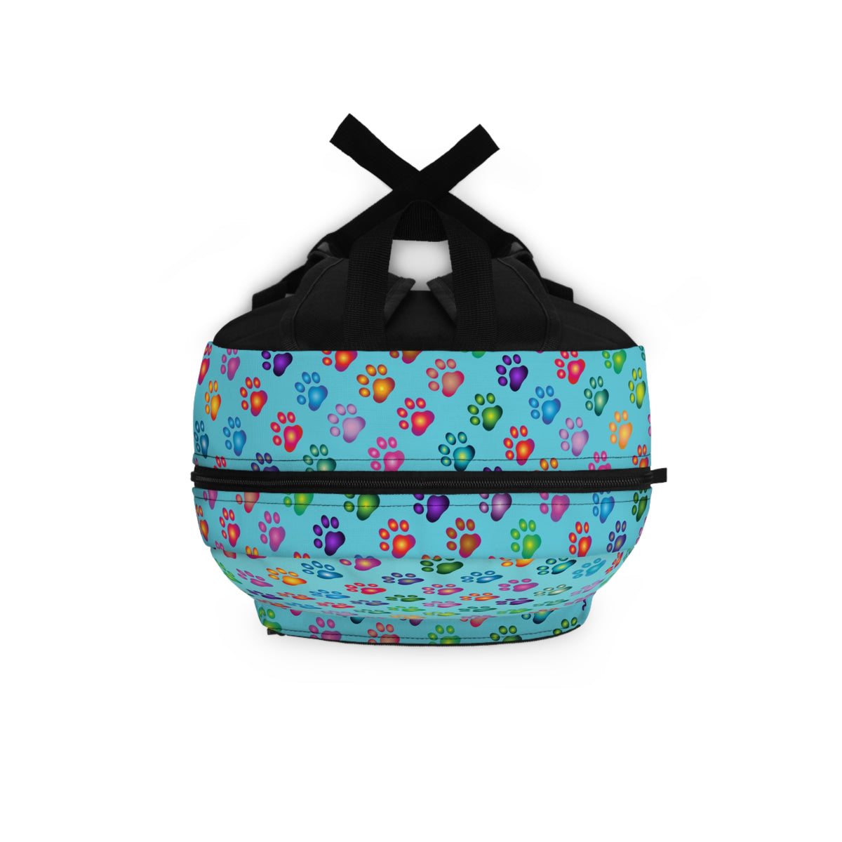 DoodleBum PERSONALIZE IT!- Paw Print Polka Dot Pattern Backpack | multicolored paw prints School Bag