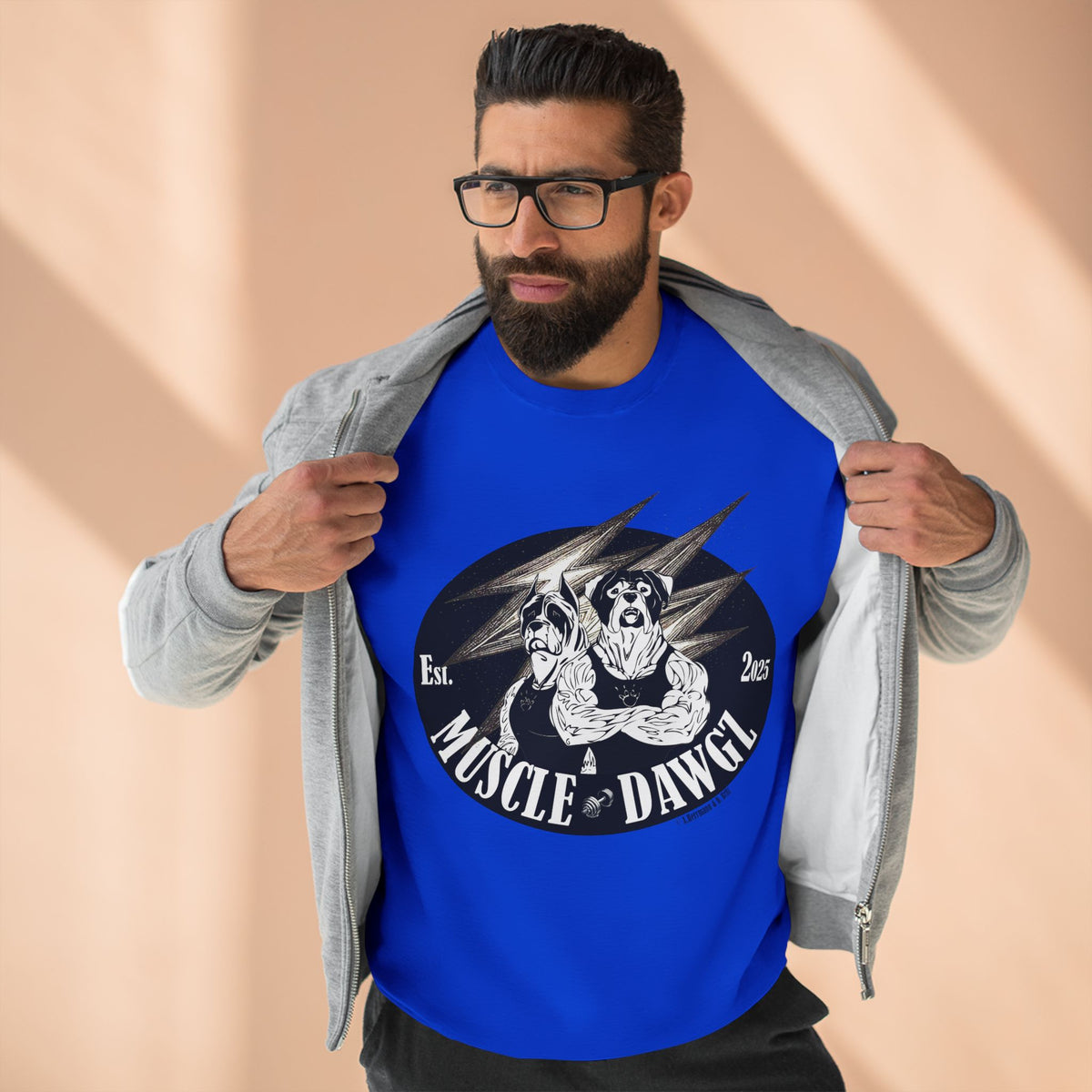 Muscle Dawg Graphic Crewneck Sweatshirt