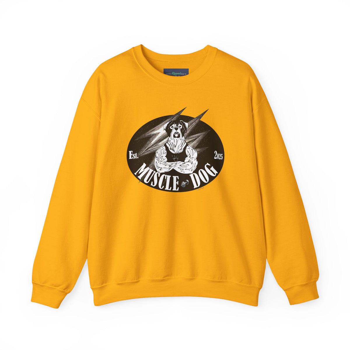 Muscle Dog Crewneck Sweatshirt — Vintage Pitbull Logo Pullover