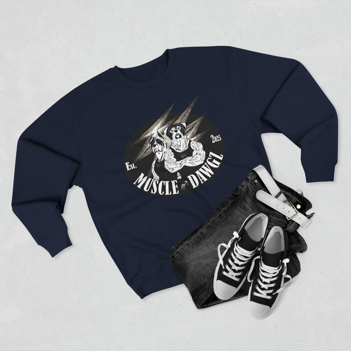 Muscle Dawg Graphic Crewneck Sweatshirt