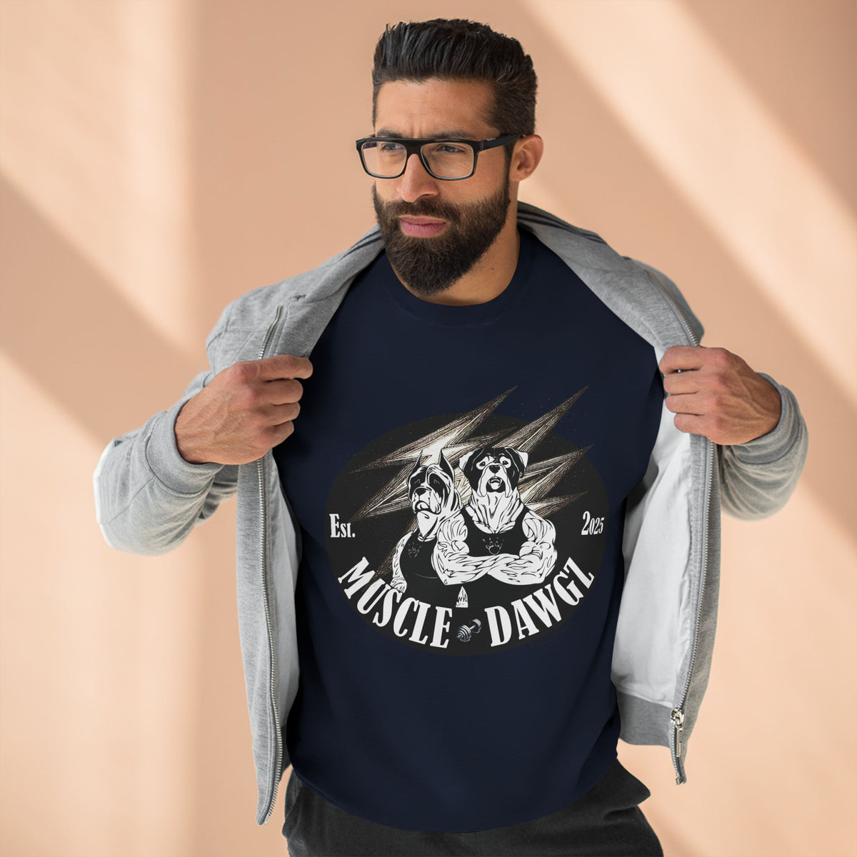Muscle Dawg Graphic Crewneck Sweatshirt