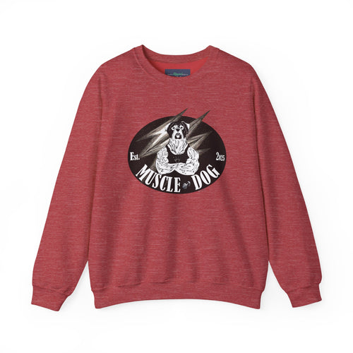 Muscle Dog Crewneck Sweatshirt — Vintage Pitbull Logo Pullover