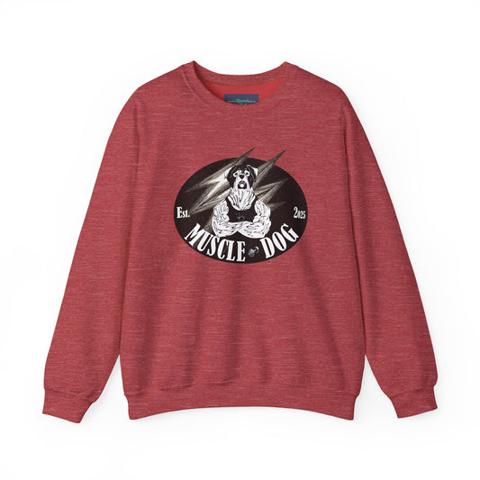 Muscle Dog Crewneck Sweatshirt — Vintage Pitbull Logo Pullover