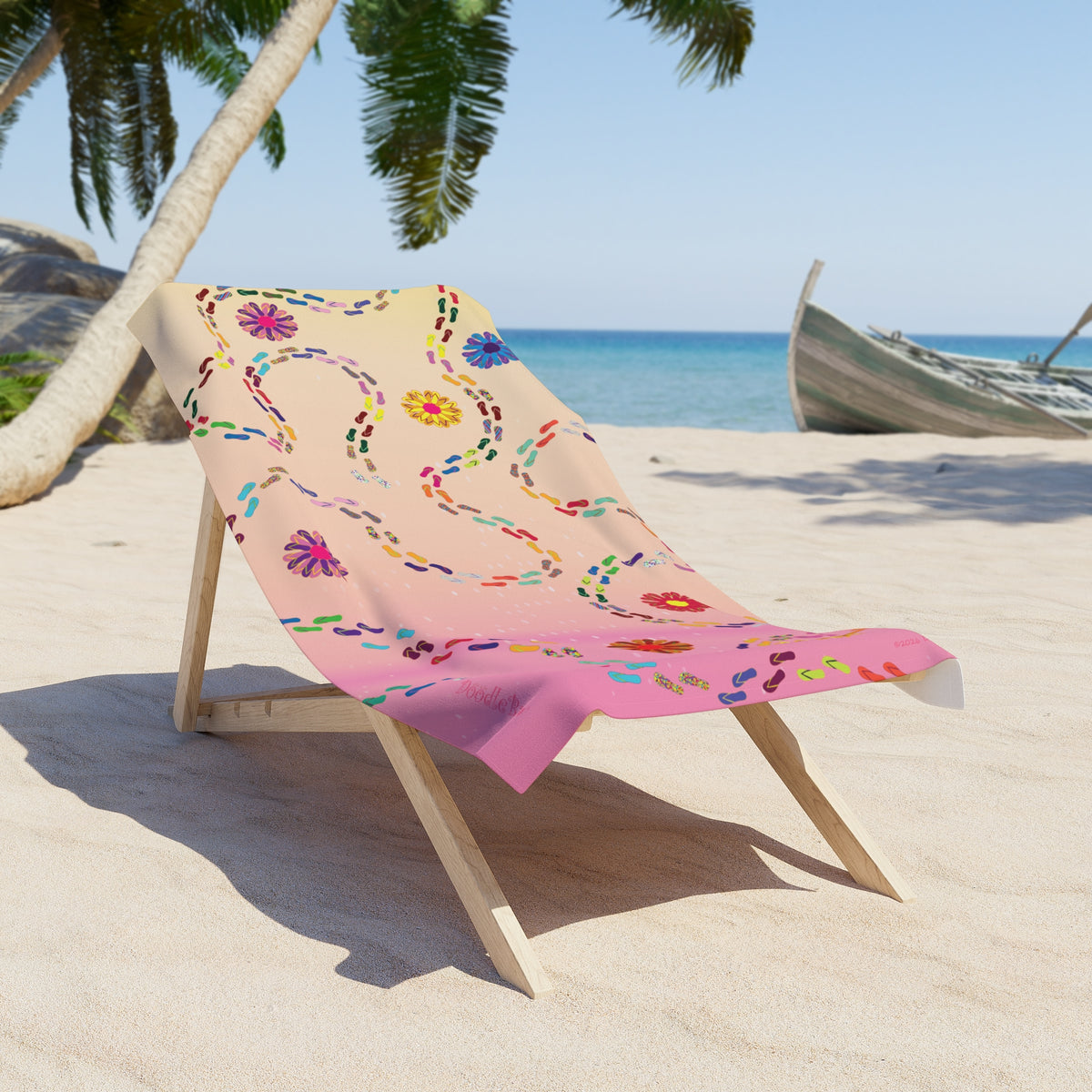 Pastel Daisy Path Beach Towel — Floral Summer Pool & Beach Towel