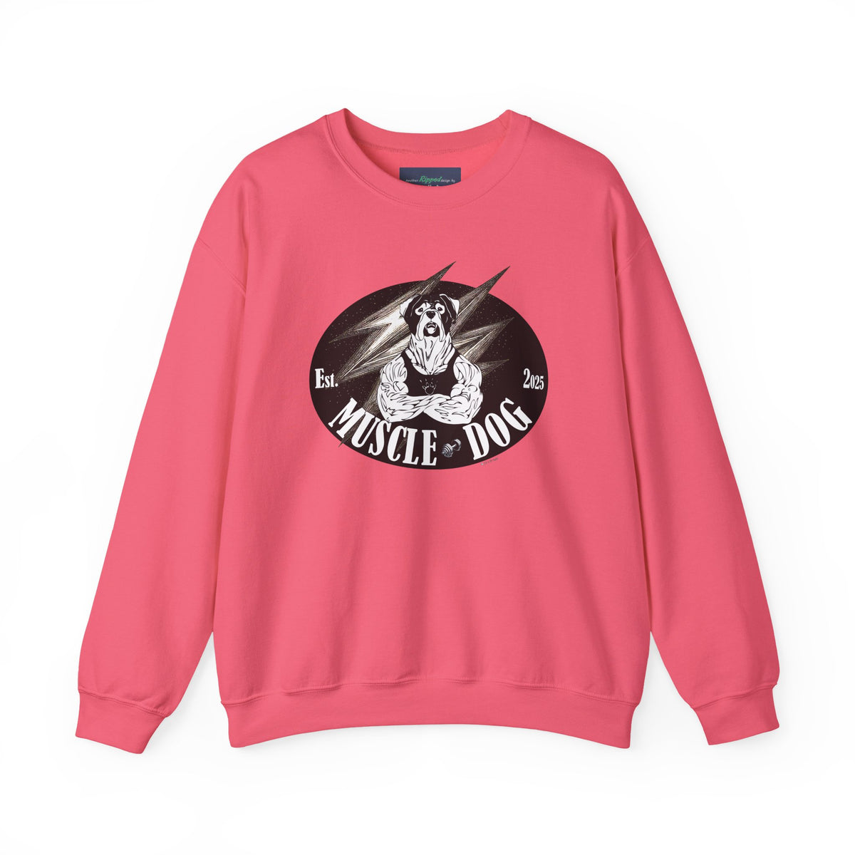 Muscle Dog Crewneck Sweatshirt — Vintage Pitbull Logo Pullover