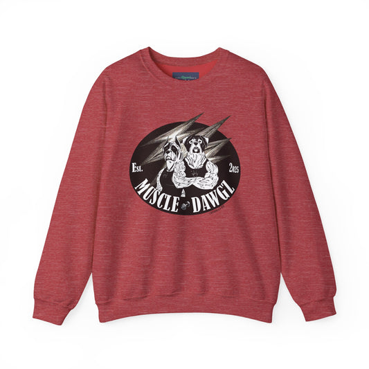 Muscle Dawgz Crewneck Sweatshirt — Vintage Pitbull Logo Pullover