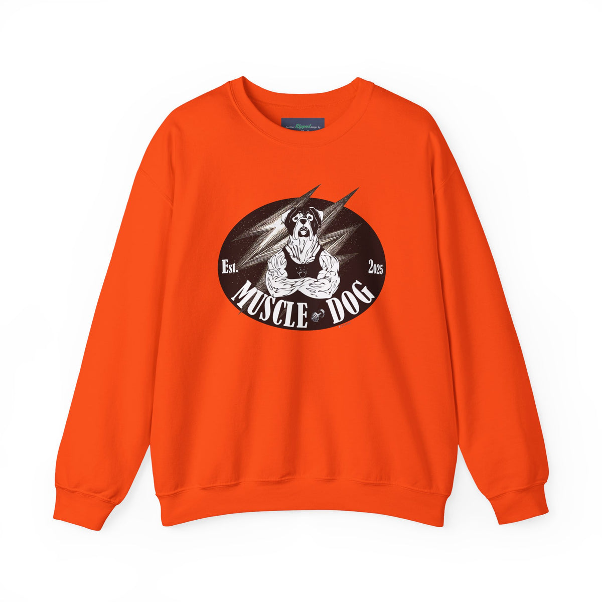 Muscle Dog Crewneck Sweatshirt — Vintage Pitbull Logo Pullover