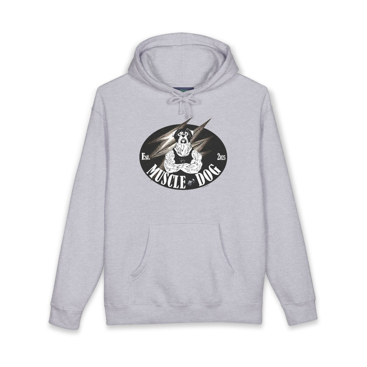 Muscle Dog Hoodie — Vintage Pitbull Strength Graphic Sweatshirt
