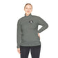 Quarter-Zip Pullover — Vintage Floral Crest Chest Logo