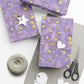 Lavender Gold Stars Gift Wrap Papers! Make your holidays sparkle!