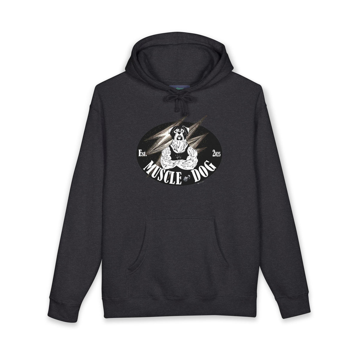 Muscle Dog Hoodie — Vintage Pitbull Strength Graphic Sweatshirt