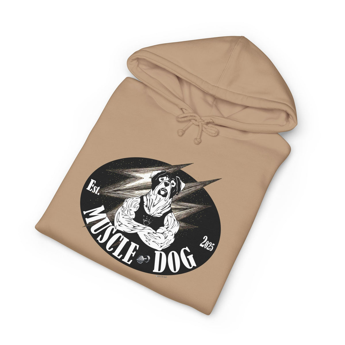 Muscle Dog Hoodie — Vintage Pitbull Strength Graphic Sweatshirt