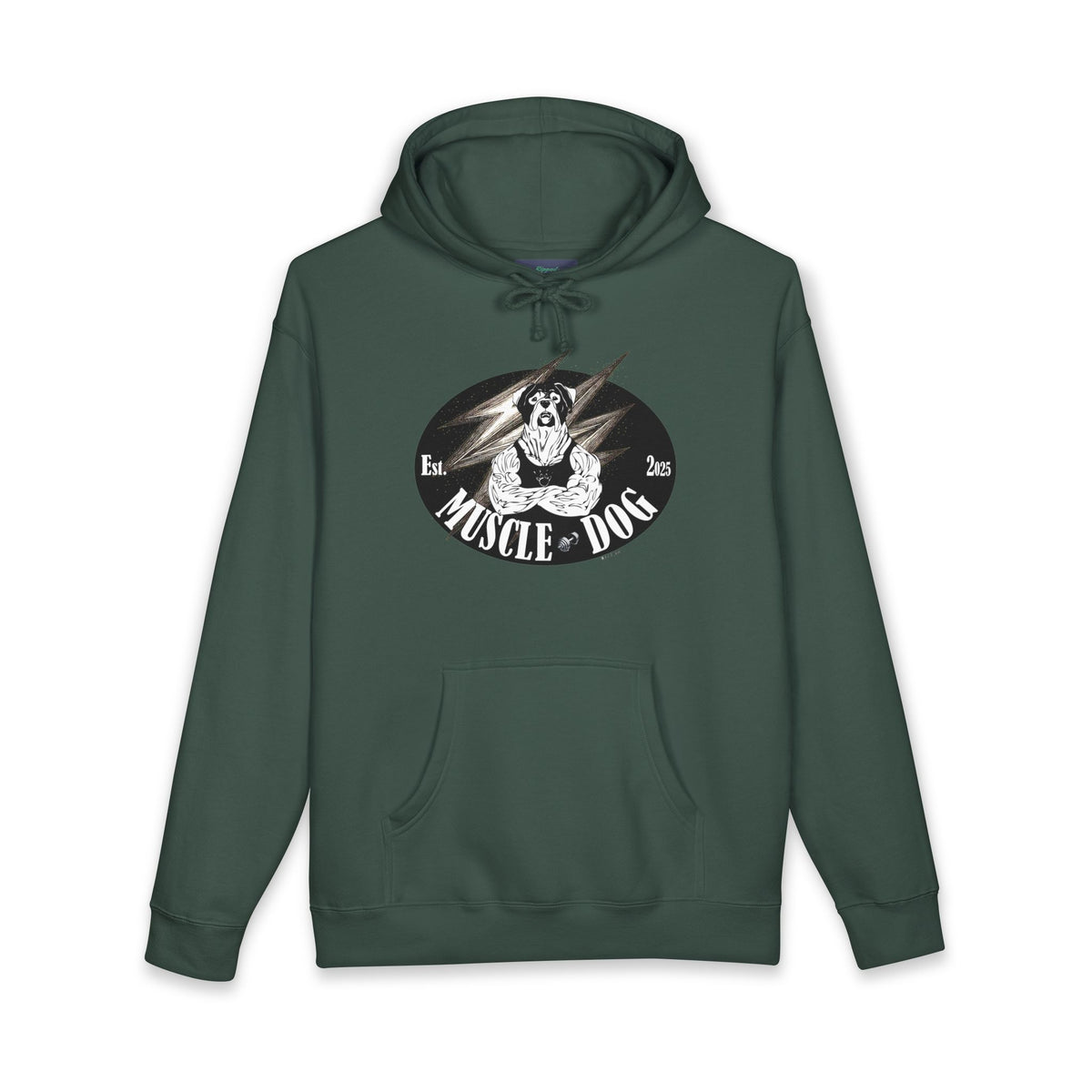 Muscle Dog Hoodie — Vintage Pitbull Strength Graphic Sweatshirt