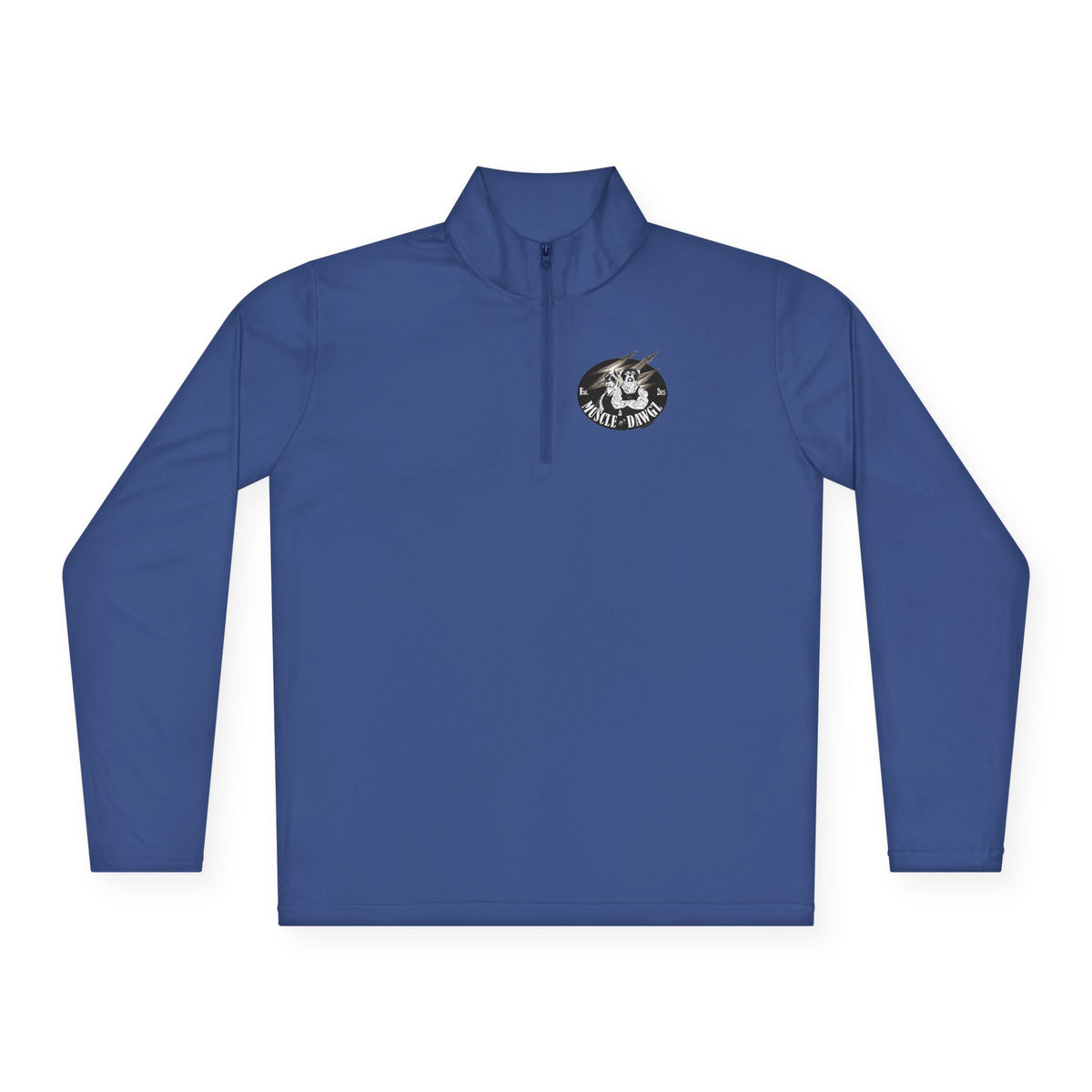 Quarter-Zip Pullover — Vintage Floral Crest Chest Logo