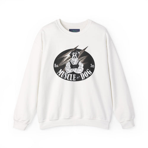 Muscle Dog Crewneck Sweatshirt — Vintage Pitbull Logo Pullover