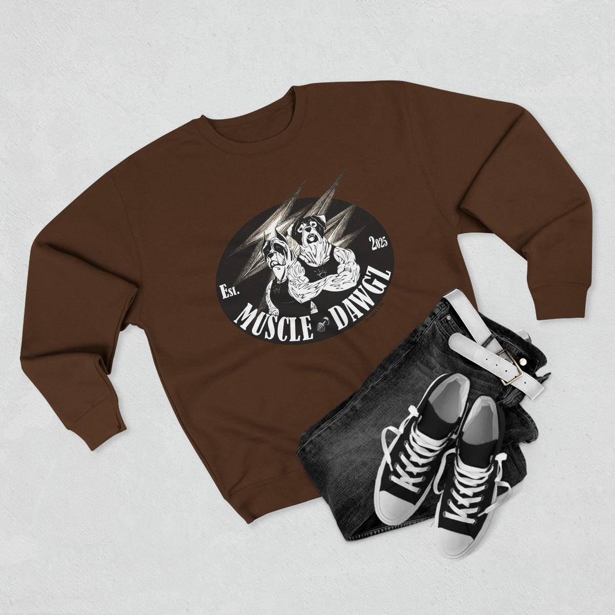 Muscle Dawg Graphic Crewneck Sweatshirt