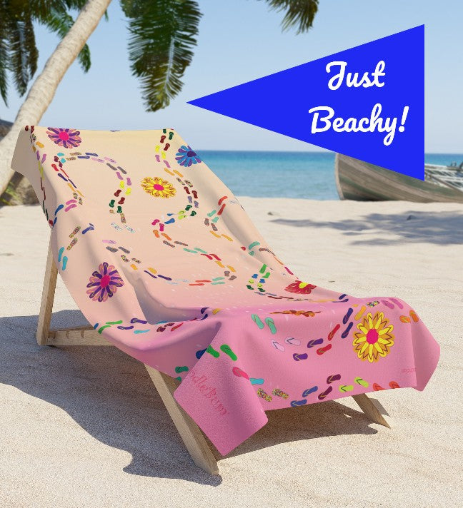 Pastel Daisy Path Beach Towel — Floral Summer Pool & Beach Towel