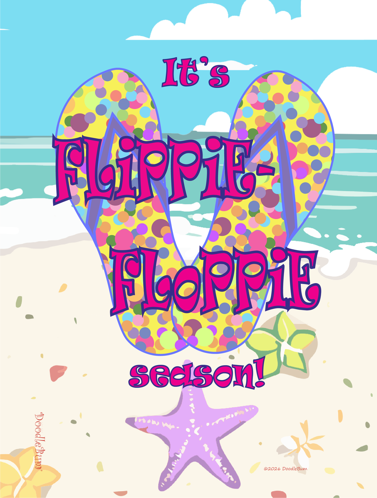 It's Flippie-Floppie Season! Ruled Line Spiral Notebook 8 x 6